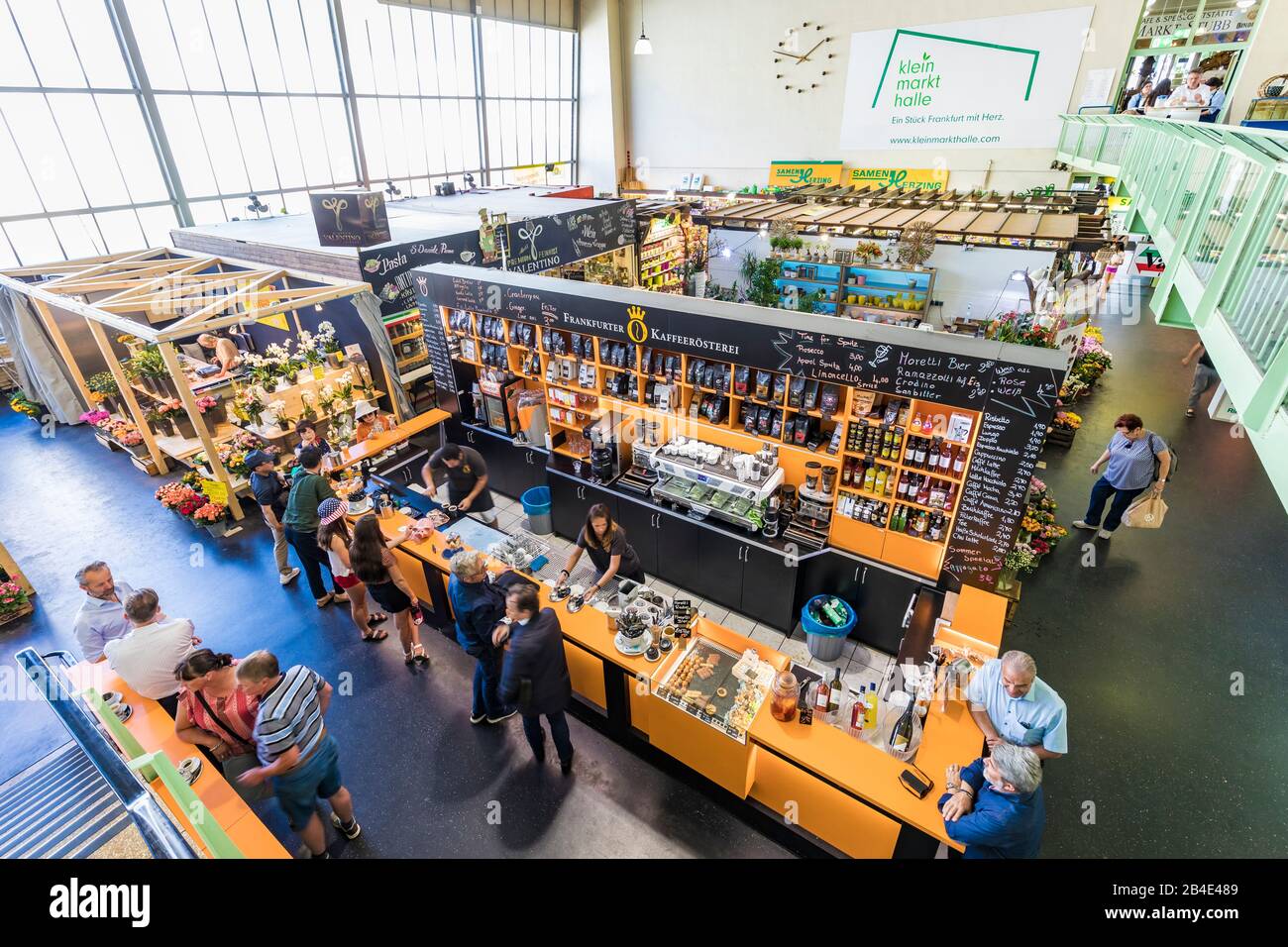 Allemagne, Hesse, Francfort, Kleinmarkthalle, Francfort Café Torréfié, Café-Bar, Café Banque D'Images