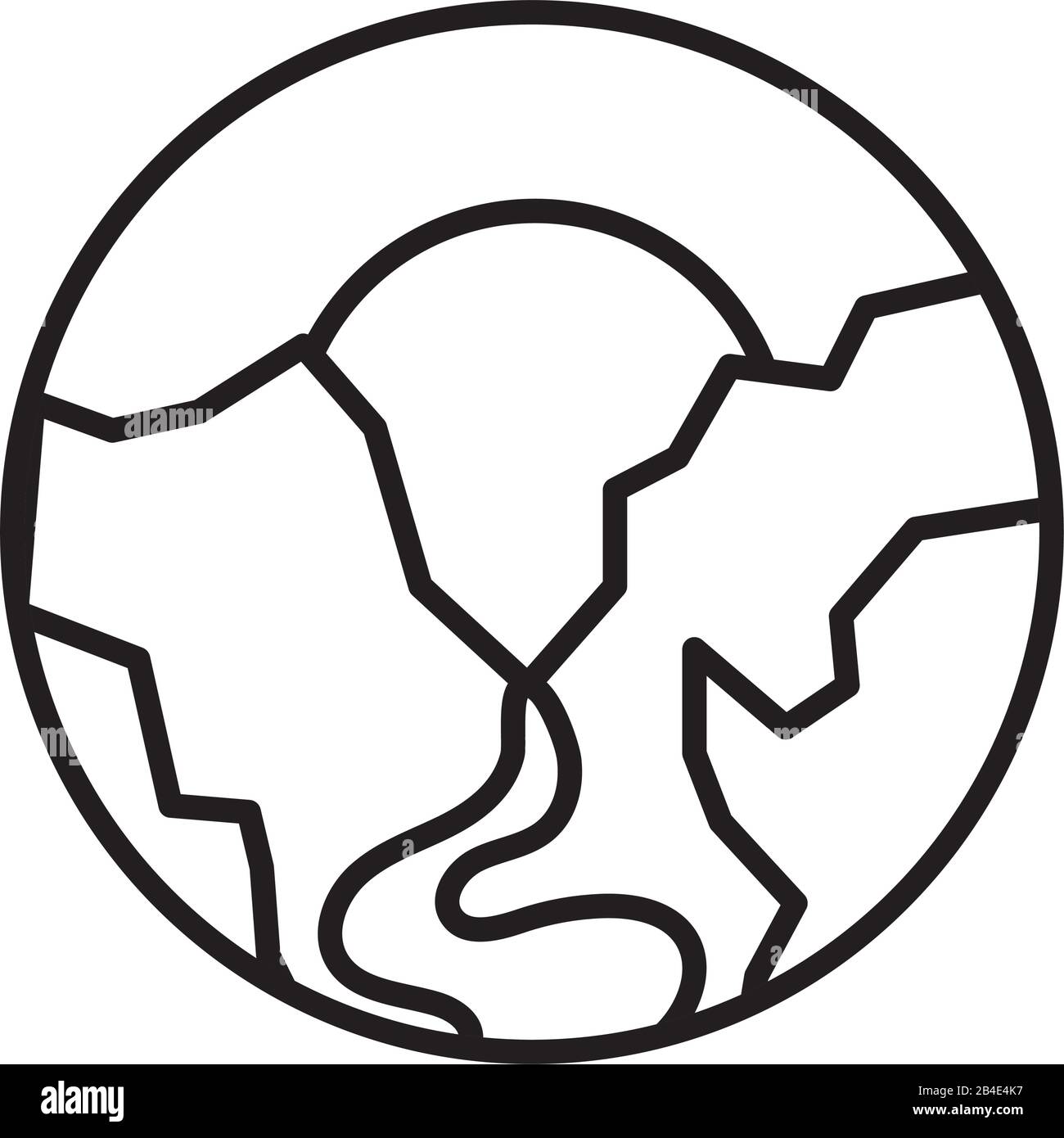 paysage scène avec montagnes et icône de style de ligne de rivière Illustration de Vecteur