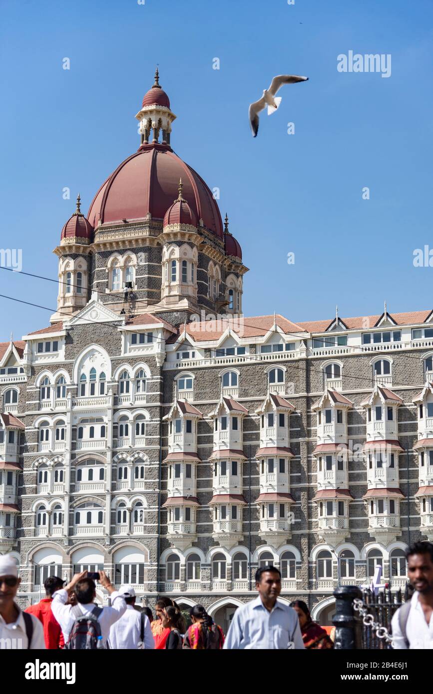 Inde, Maharashtra, Mumbai, Palais Taj Mahal, vue, hôtel, architecture Banque D'Images