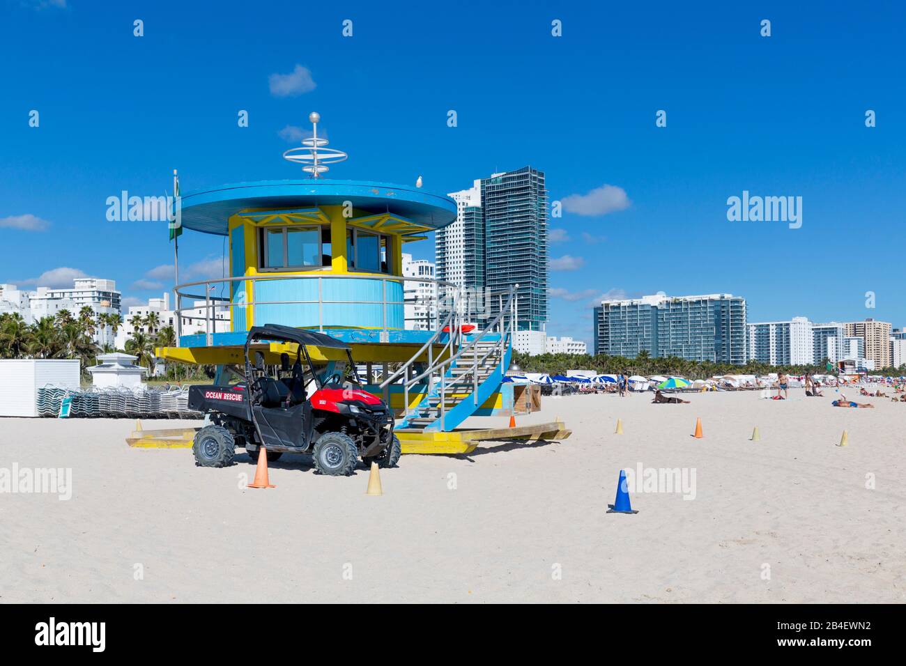 Baywatch Cottage, Ocean Rescue, South Beach, Miami Beach, Floride, États-Unis, Amérique Du Nord Banque D'Images