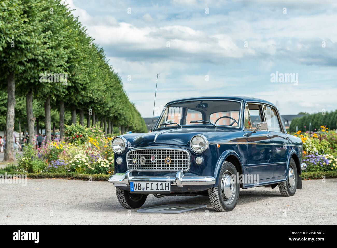 Schwetzingen, Bade-Wurtemberg, Allemagne, Fiat 1100 Speciale, construite en 1961, déplacement 1089, 54 ch, Concours d'Elégance dans le parc du palais baroque Banque D'Images