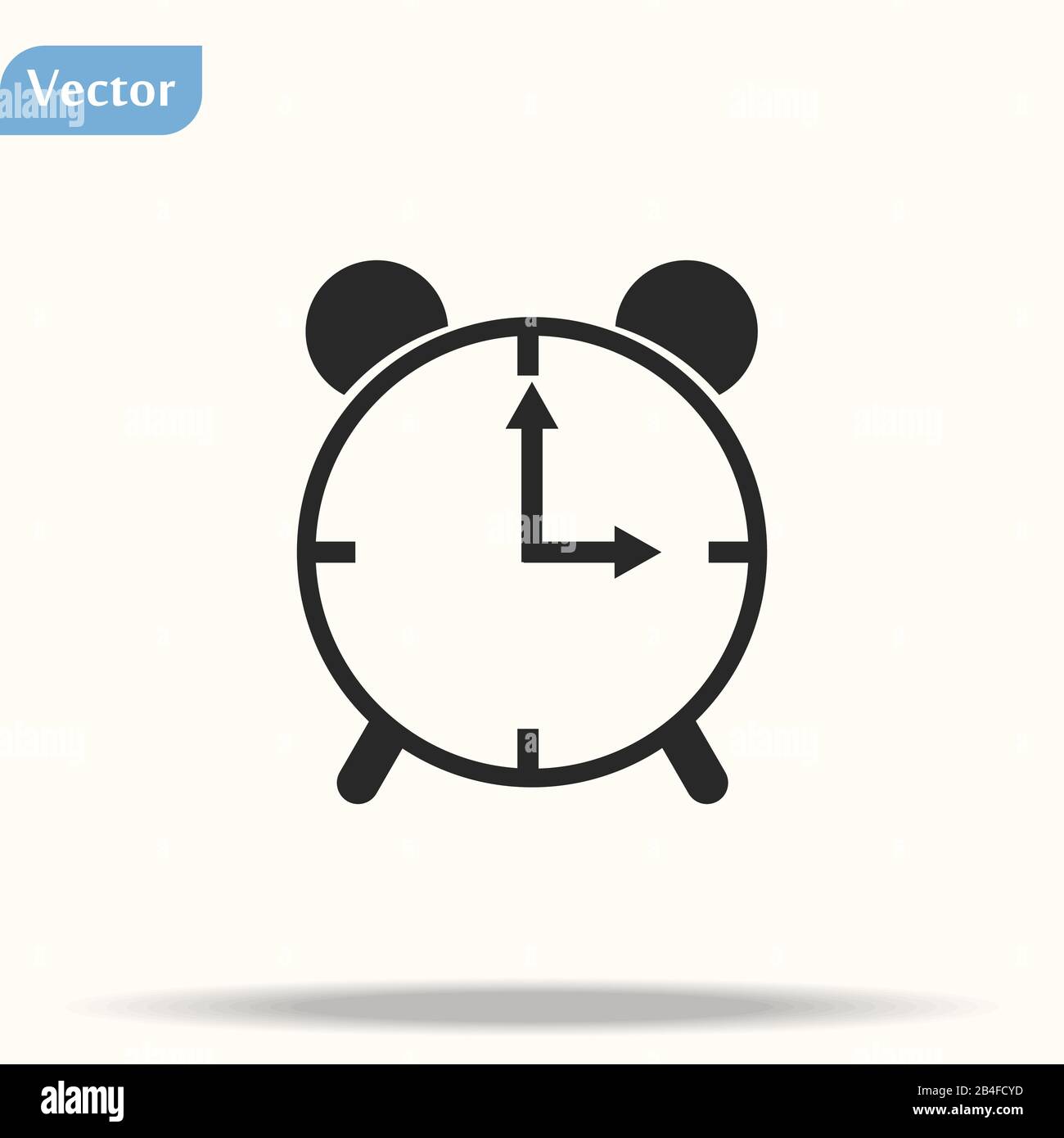 modèle de logo vectoriel d'icône d'alarme d'horloge dans un style plat tendance Illustration de Vecteur