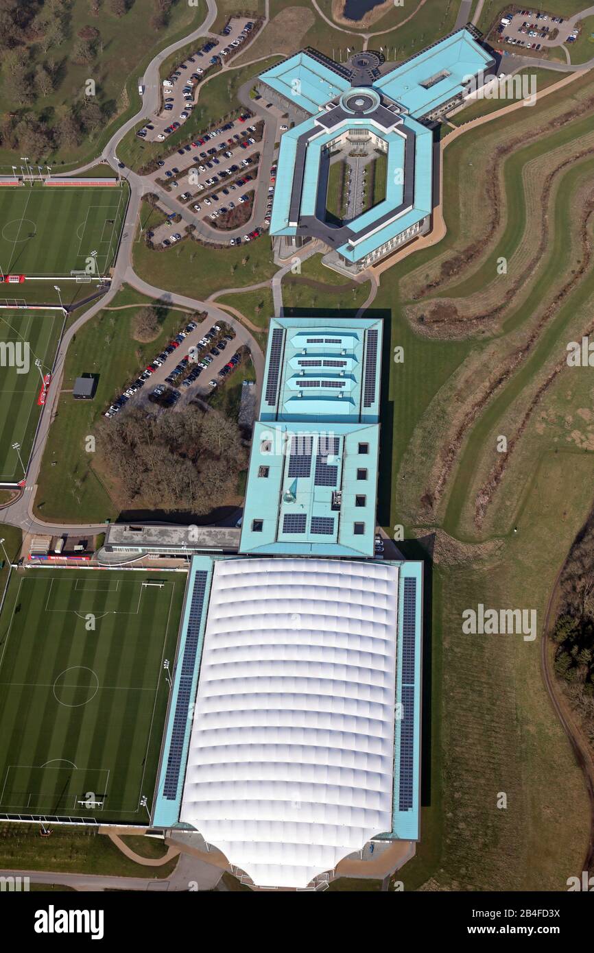 Vue aérienne du camp d'entraînement de St George's Park England à Tatenhill, Derby Banque D'Images