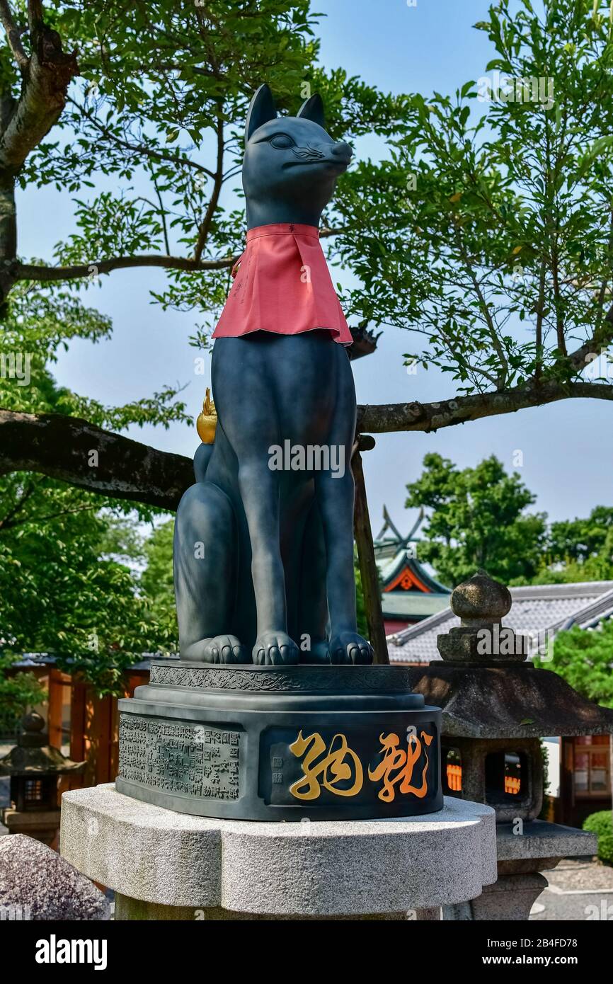 Statue De Fox, Sanctuaire De Fushimi Inari, Kyoto, Honshu, Japon Banque D'Images