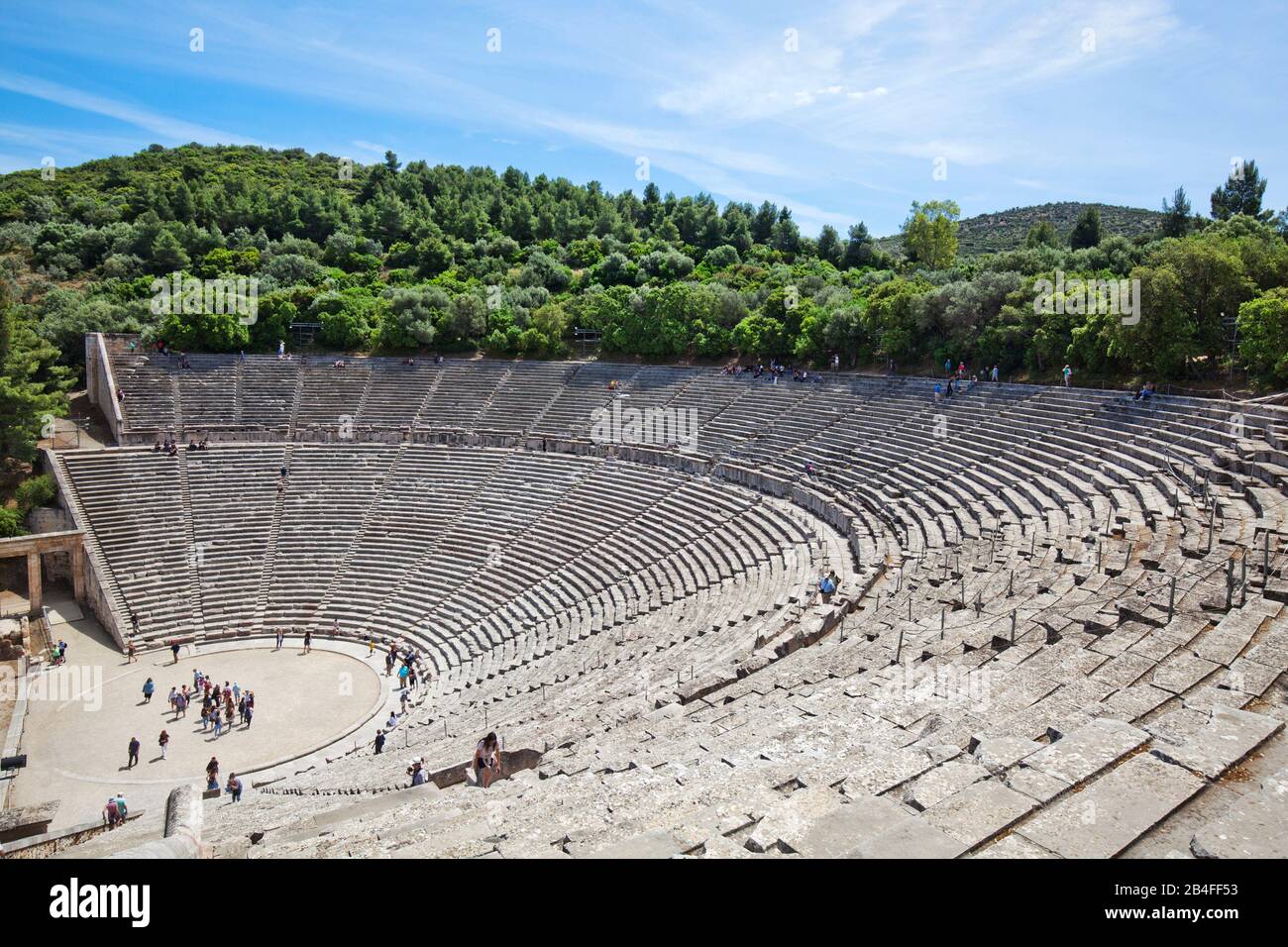 Epídauros, le théâtre le plus impressionnant de l'antiquité, péninsule de Péloponnes, Grèce Banque D'Images
