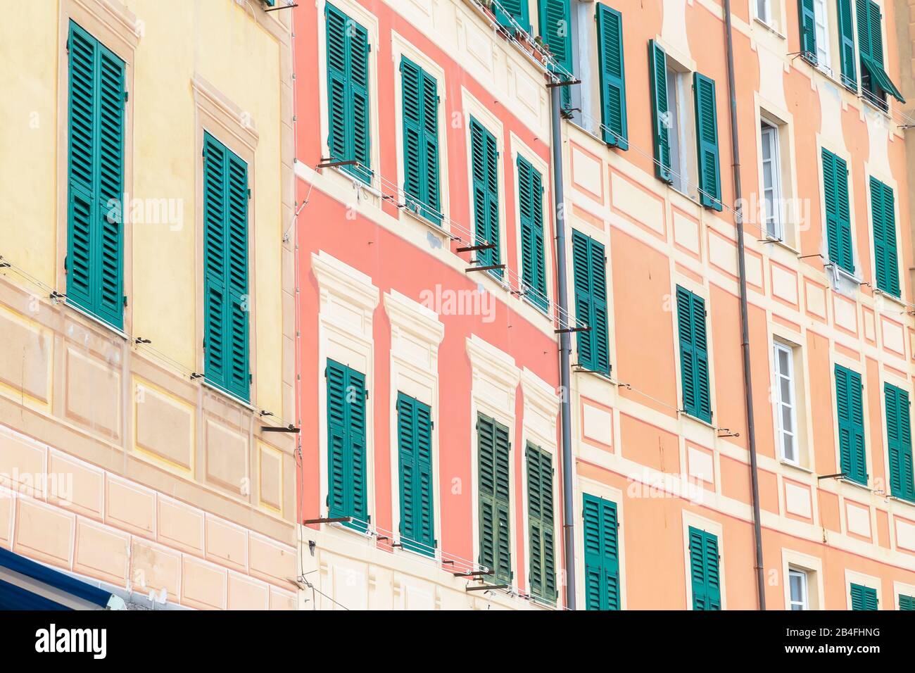 Maisons Ligure Traditionnelles, Camogli, Ligurie, Italie, Europe Banque D'Images