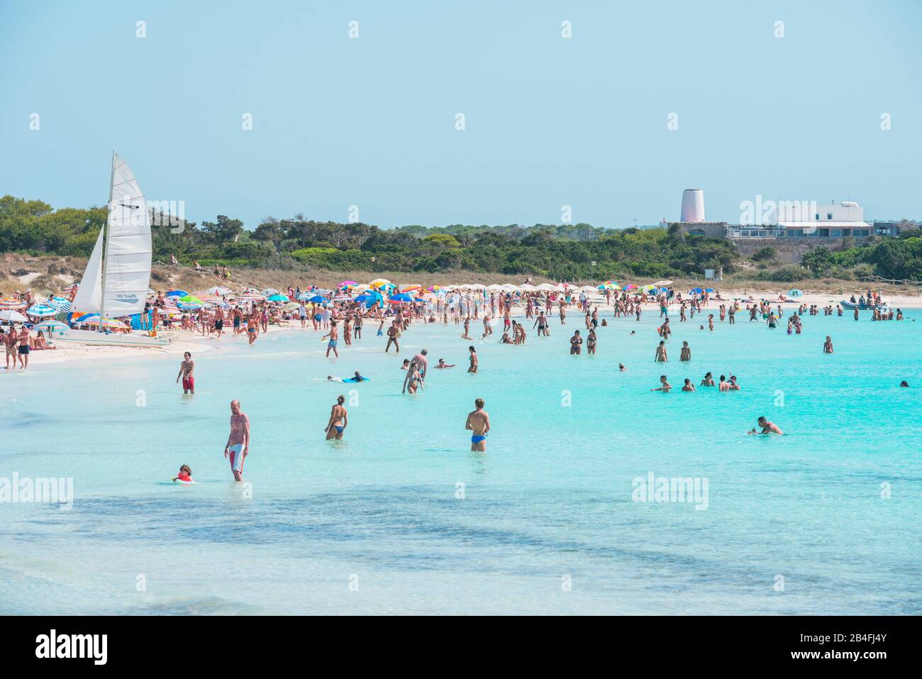 Plage de Ses Illetes, Majorque, Îles Baléares, Espagne Banque D'Images