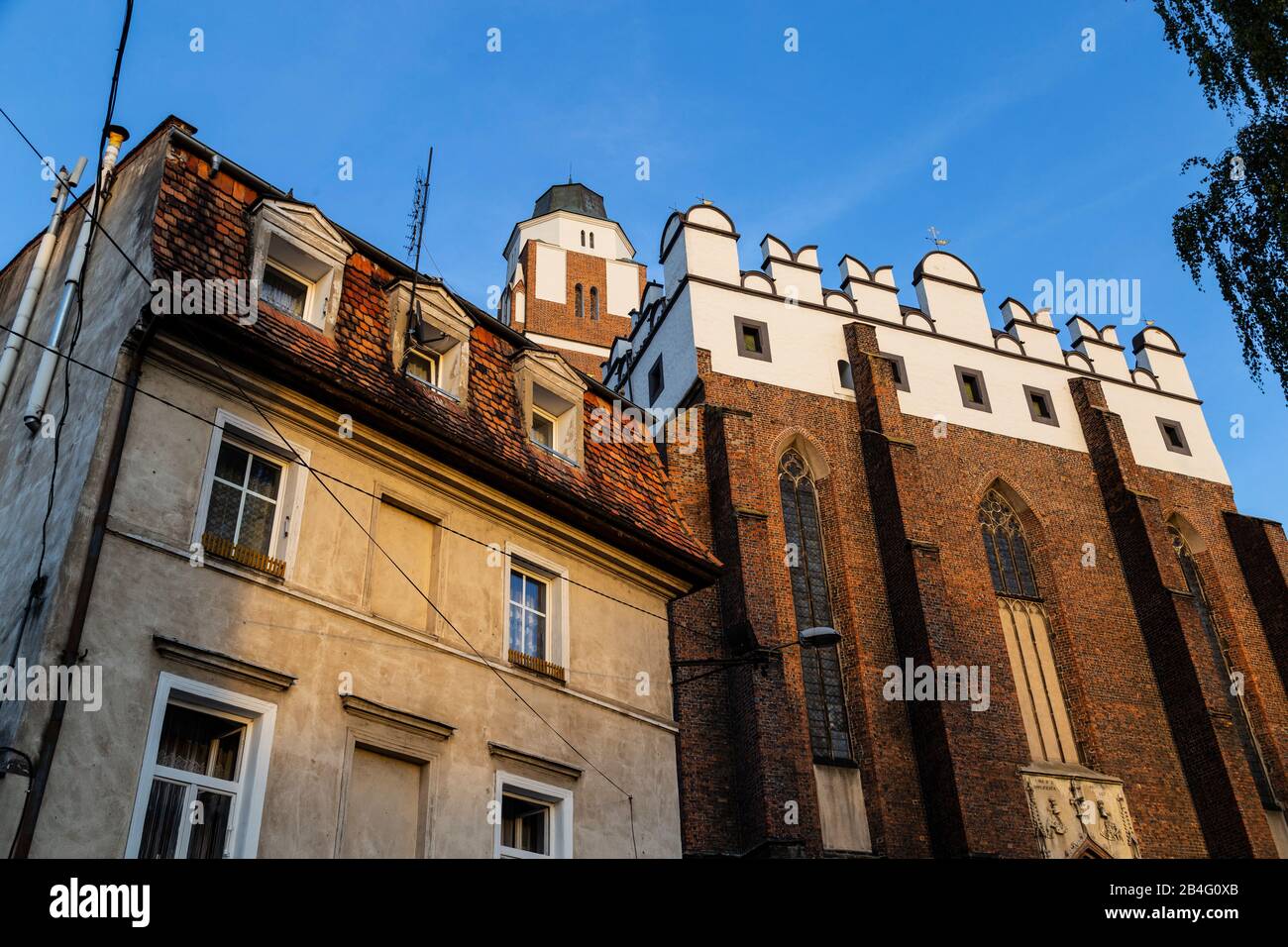 Europe, Pologne, Comté de Nysa, Opole Voivodeship, Paczkow / Patschkau, hôtel de ville et centre-ville Banque D'Images