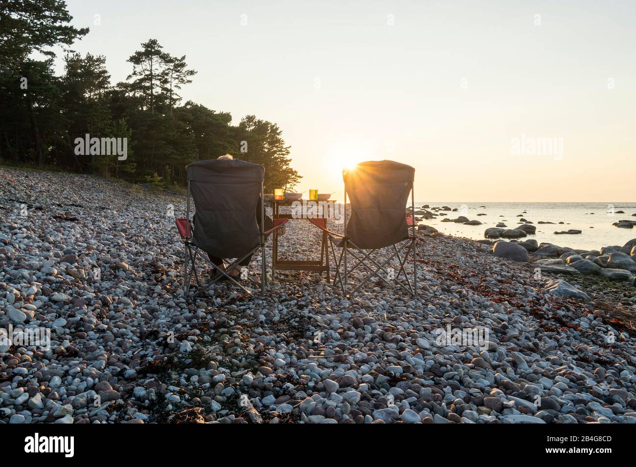 Estland, Ostseeinsel Hiiumaa, Schärenküste, Camping Banque D'Images
