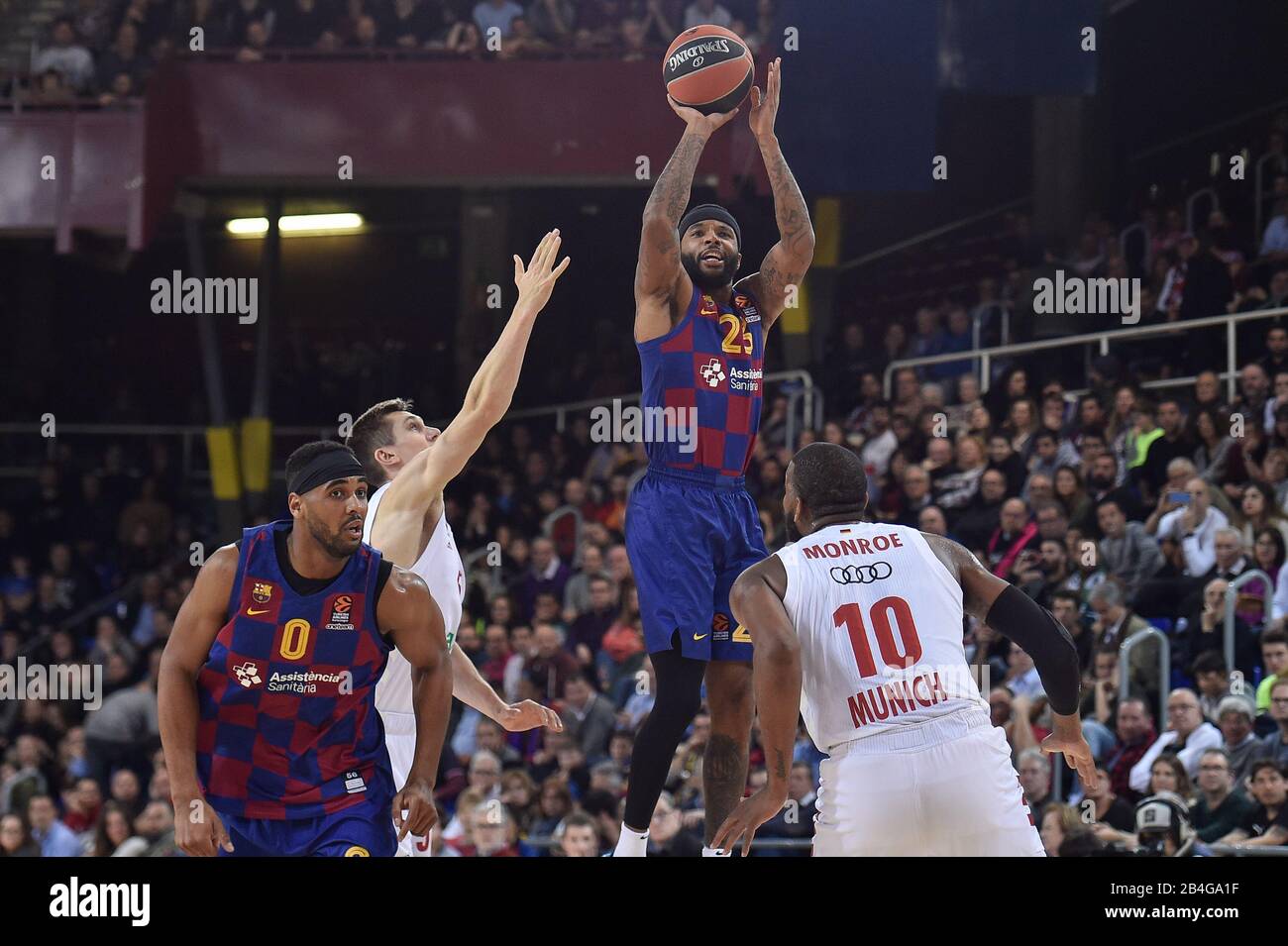 Barcelone, Espagne. 06 mars 2020. Barcelone, ESPAGNE - MARS 06: Malcolm Delaney du FC Barcelone en action pendant le match de basket-ball Euroligue joué entre le FC Barcelona Basquet et le FC Bayern Munich Basketball à Palau Blaugrana le 6 mars 2020 à Barcelone, Espagne. Crédit: Dax Images/Alay Live News Banque D'Images