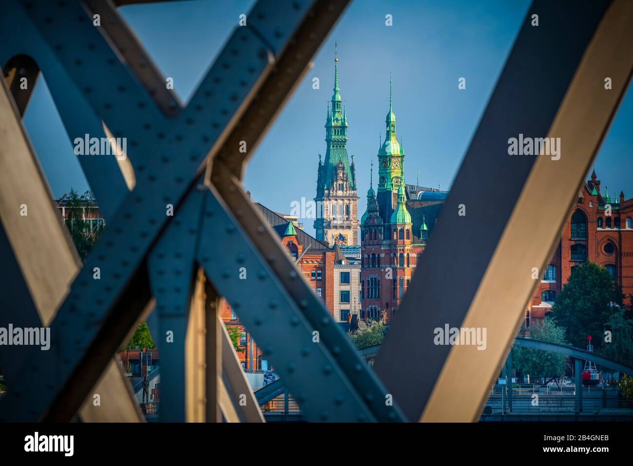 Allemagne, Hambourg, Elbe, Hafen, Hafencity, Brücke, Magdeburger Brücke Banque D'Images