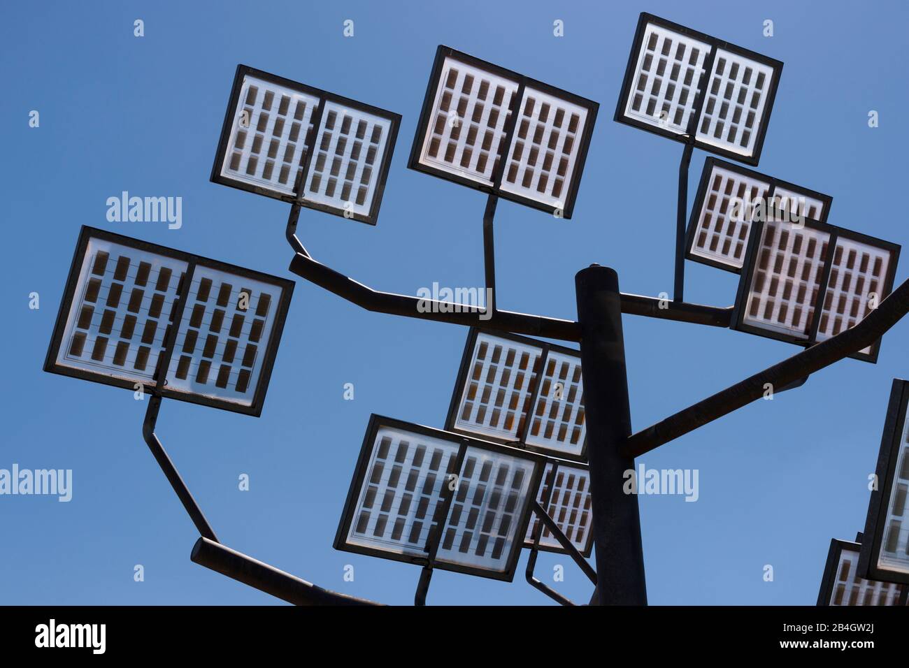 Solarzellen, Solarbaum, Ulmer Wohnviertel Ville solaire, Ulm, Bade-Wurtemberg, Allemagne, Europa Banque D'Images