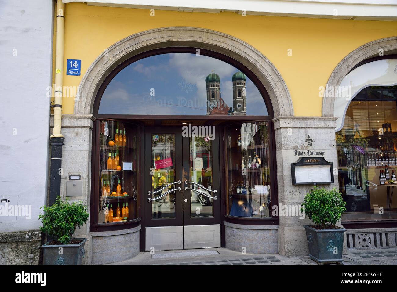 Europe, Allemagne, Bavière, Munich, Dallmayr, délicatesse et café, boutique fine dans la Dienerstrasse, portail d'entrée Banque D'Images