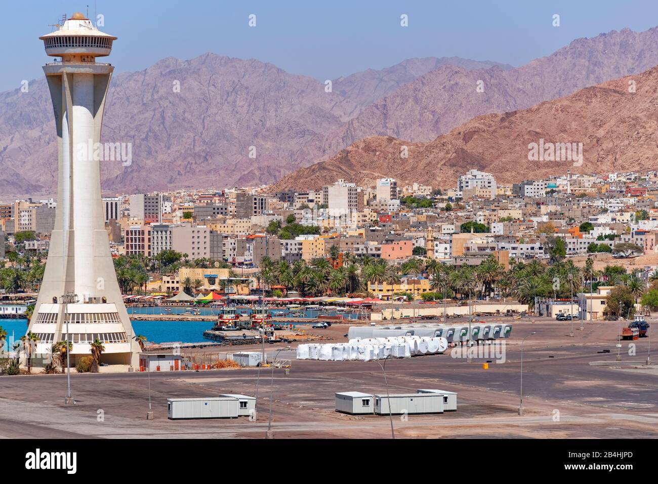 Jordanie, amarre, port, Aqaba Banque D'Images