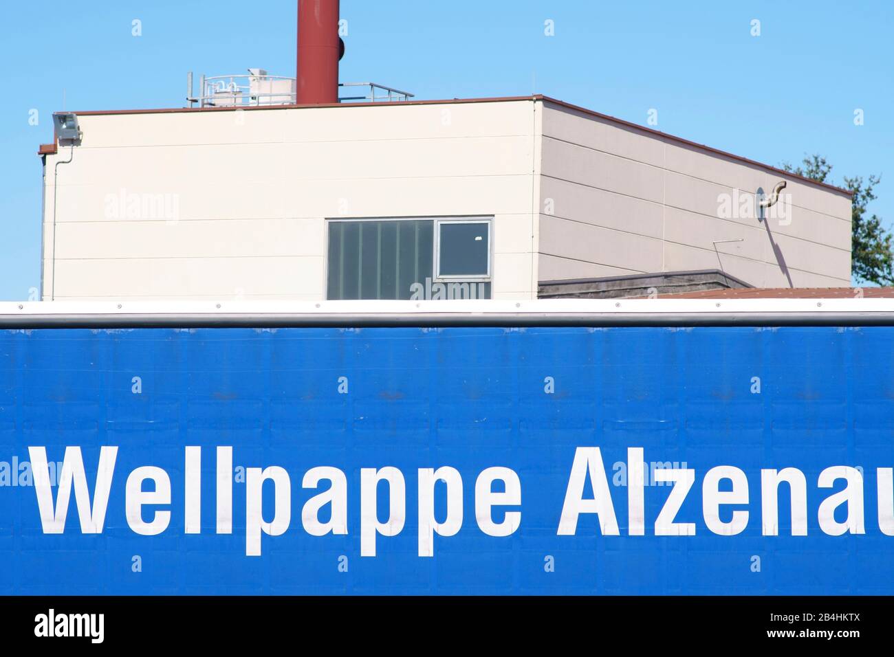 Le logo de Wellpappe Alzenau, un fabricant d'aides à l'emballage et de matériaux d'emballage à Alzenau. Banque D'Images