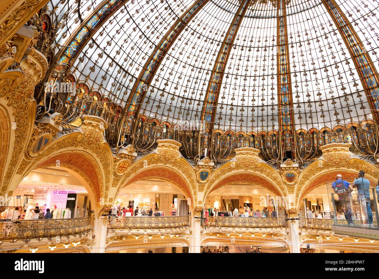 Glaskuppel Der Berühmten Galerie Lafayette Hausmann, Paris, Frankreich, Europa Banque D'Images