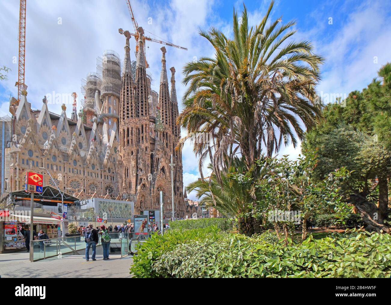 Cathédrale de la Sagrada Familia d'Antoni Gaudi à Barcelone, Catalogne, Espagne Banque D'Images