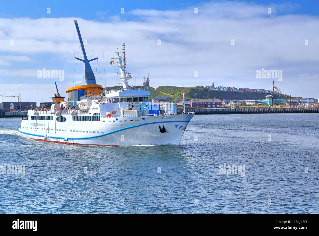 Station balnéaire Helgoland au départ en face de l'île Helgoland, baie d'Heligoland, Golfe allemande, île de la mer du Nord, Mer du Nord, Schleswig-Holstein, Allemagne Banque D'Images