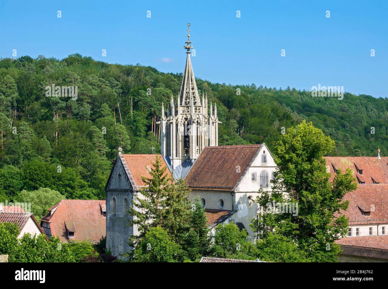 Allemagne, Bade-Wurtemberg, Tübingen - Bebenhausen, église du monastère, cavalier de toit gothique (Vierungsturm) Banque D'Images