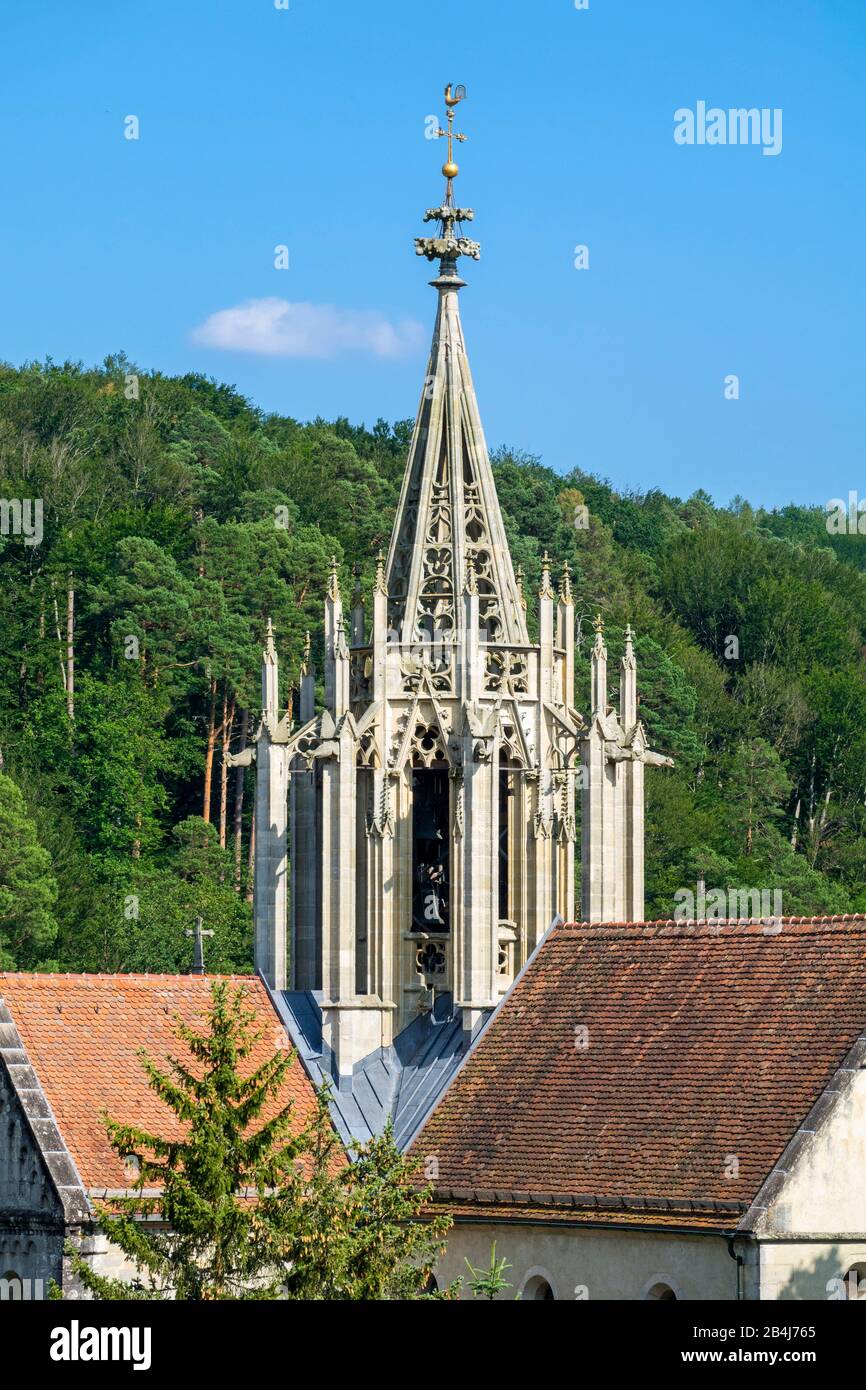 Allemagne, Bade-Wurtemberg, Tübingen - Bebenhausen, église du monastère, cavalier de toit gothique (Vierungsturm) Banque D'Images
