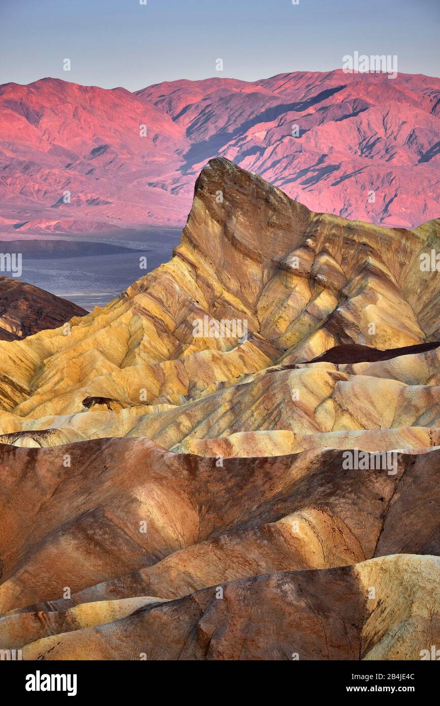États-Unis, États-Unis D'Amérique, Nevada, Death Valley National Park, Zabriskie Point, Sierra Nevada, Californie Banque D'Images