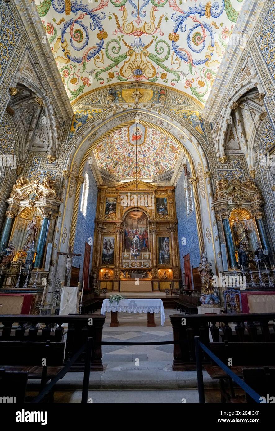 Europe, Portugal, Région Centro, Coimbra, Université, Capela De Sao Miguel, Chapelle Sao Miguel, Michaelskapelle, Intérieur Banque D'Images