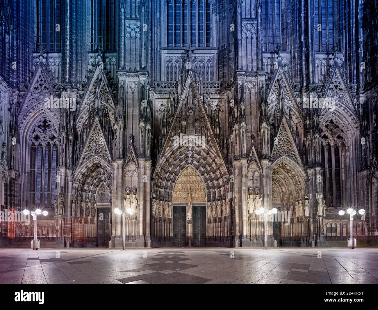 Portail Principal, Cathédrale De Cologne, Cologne, Rhénanie-Du-Nord-Westphalie, Allemagne Banque D'Images