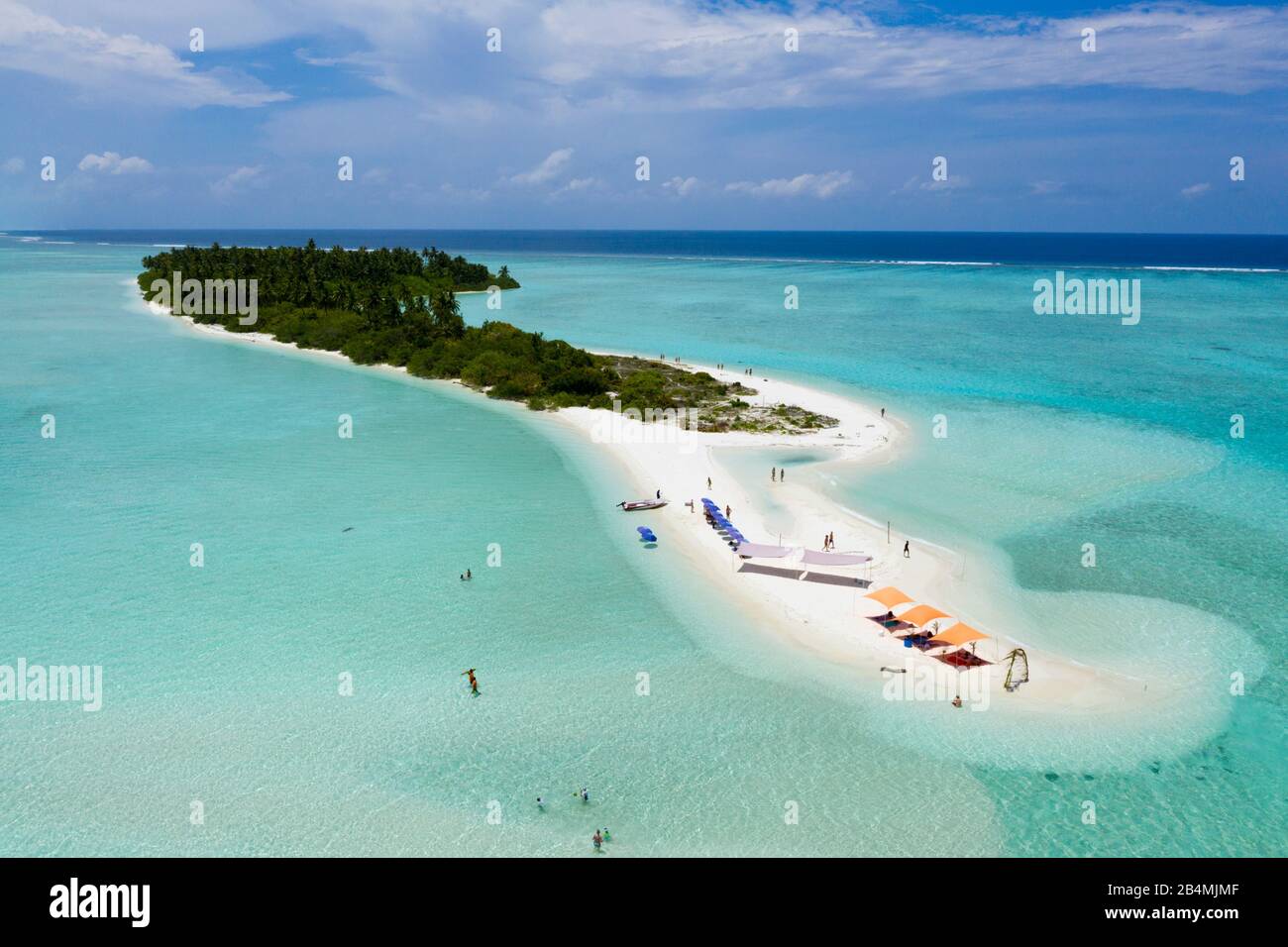 L'île barbecue Bodumohora, atoll de Felidhu, de l'Océan Indien, les Maldives Banque D'Images