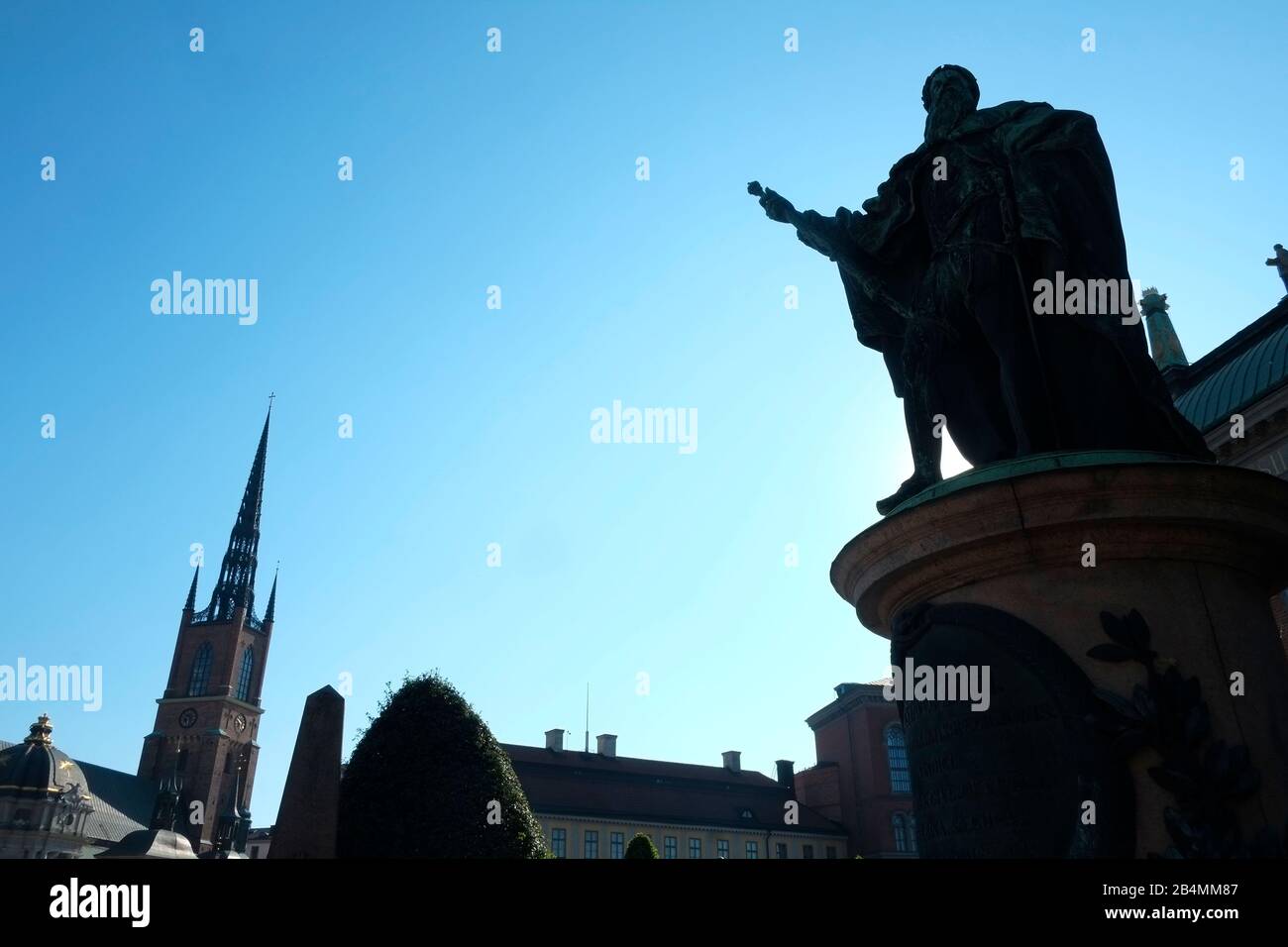 Église De Riddarholm, Riddarholmskyrkan, Stockholm, Suède, Église De Riddarholm, Statue De Gustav Vasa Banque D'Images