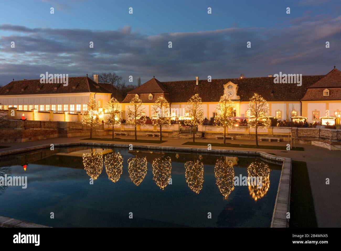 Engelhartstetten : château Schloss Hof, Marché de Noël de Marchfeld, Niederösterreich, Basse Autriche, Autriche Banque D'Images