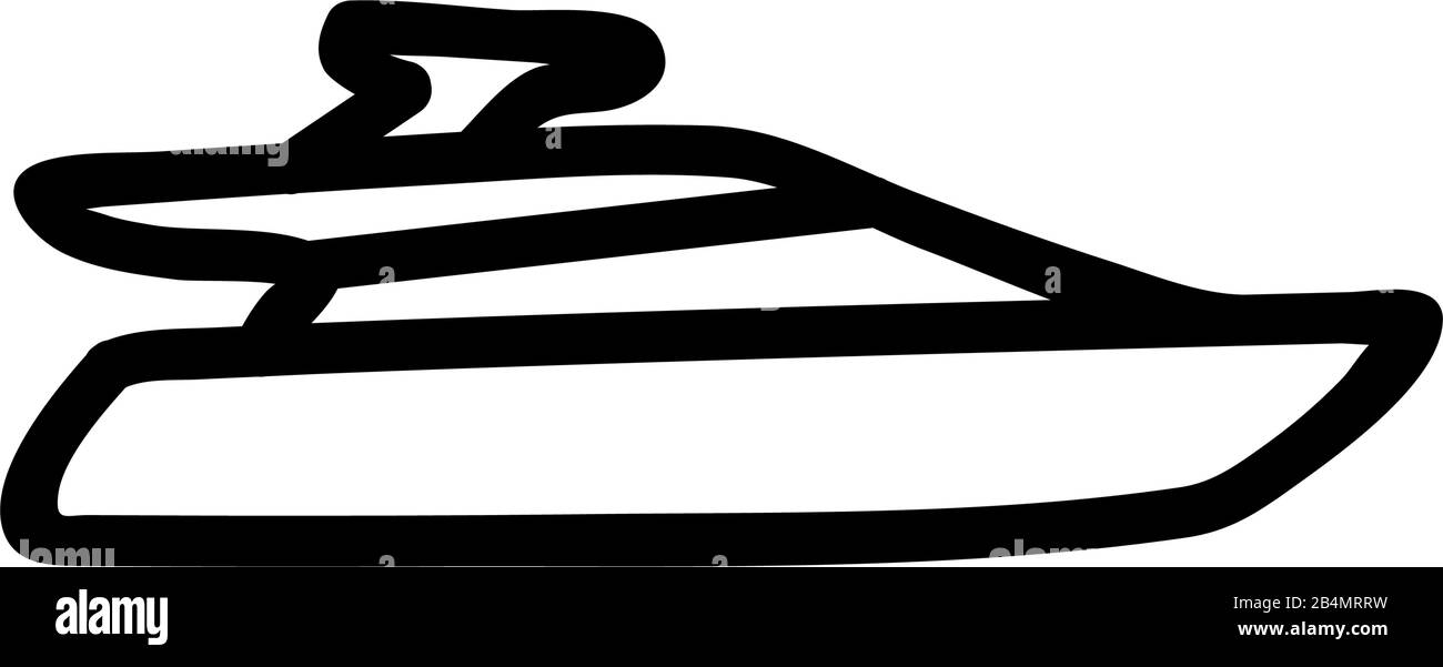 vecteur d'icône de yacht. Illustration du symbole de contour isolé Illustration de Vecteur