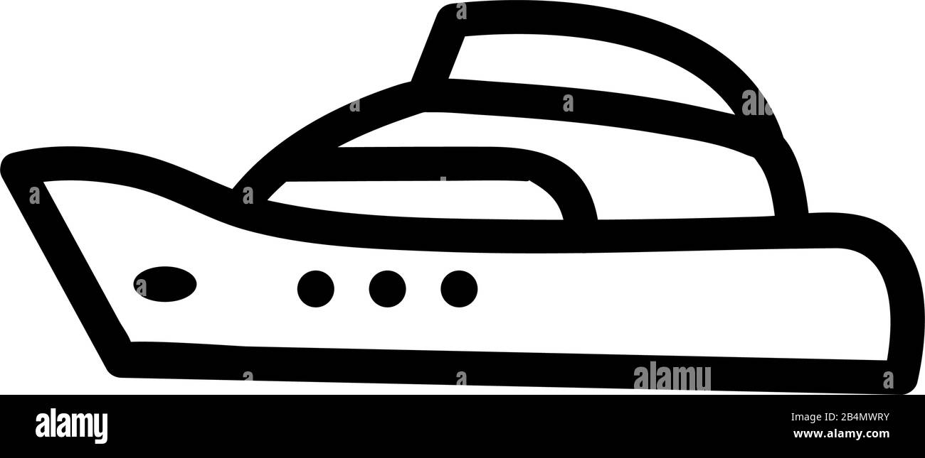Beau vecteur d'icône de yacht. Illustration du symbole de contour isolé Illustration de Vecteur
