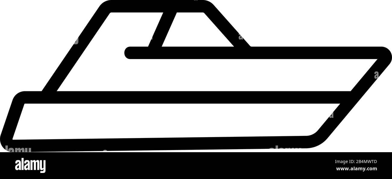 Beau vecteur d'icône de yacht. Illustration du symbole de contour isolé Illustration de Vecteur
