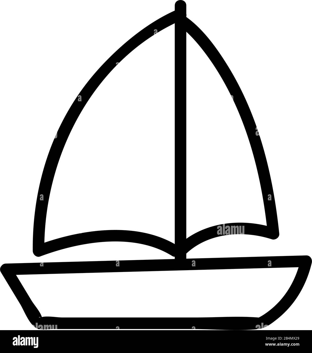 Beau vecteur d'icône de yacht. Illustration du symbole de contour isolé Illustration de Vecteur