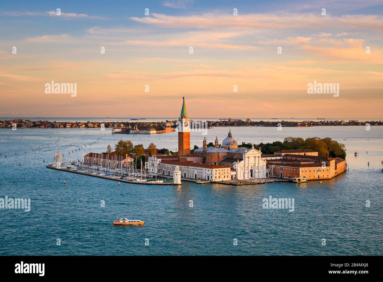 Vue panoramique sur l'île San Giorgio Maggiore, Venise, Italie Banque D'Images