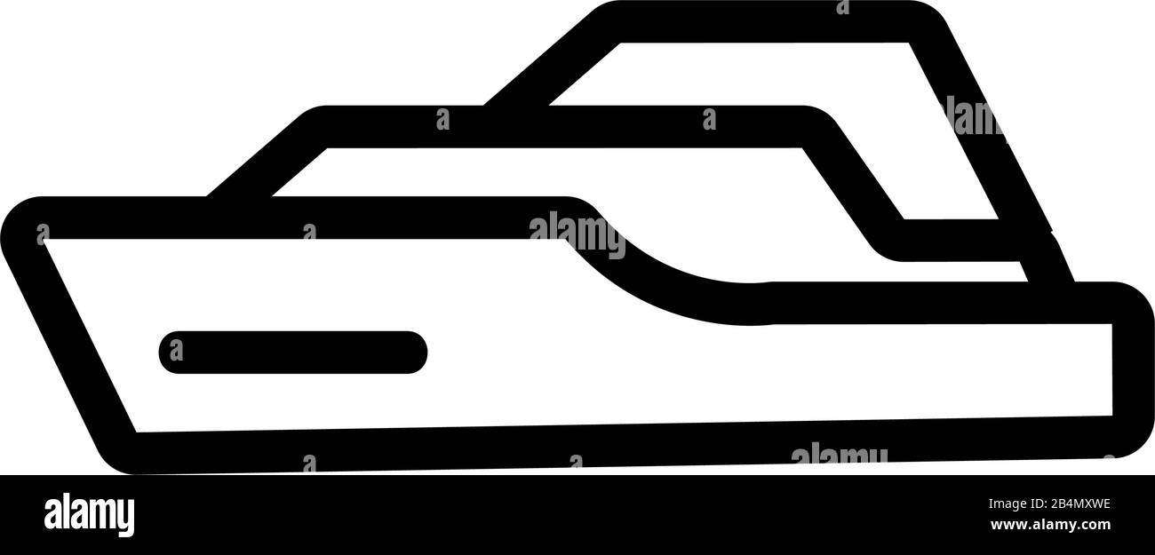 Beau vecteur d'icône de yacht. Illustration du symbole de contour isolé Illustration de Vecteur