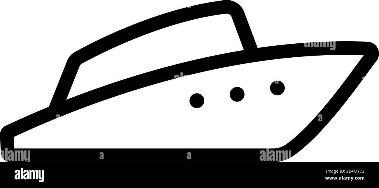 Beau vecteur d'icône de yacht. Illustration du symbole de contour isolé Illustration de Vecteur
