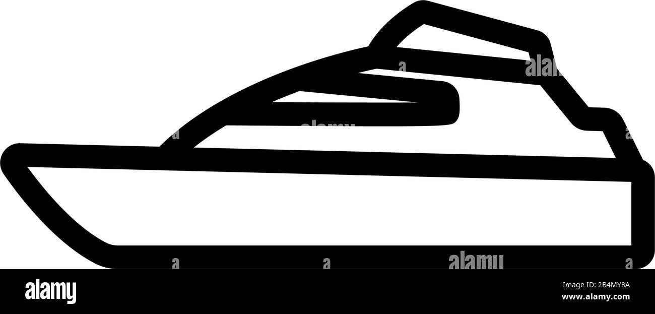 Beau vecteur d'icône de yacht. Illustration du symbole de contour isolé Illustration de Vecteur