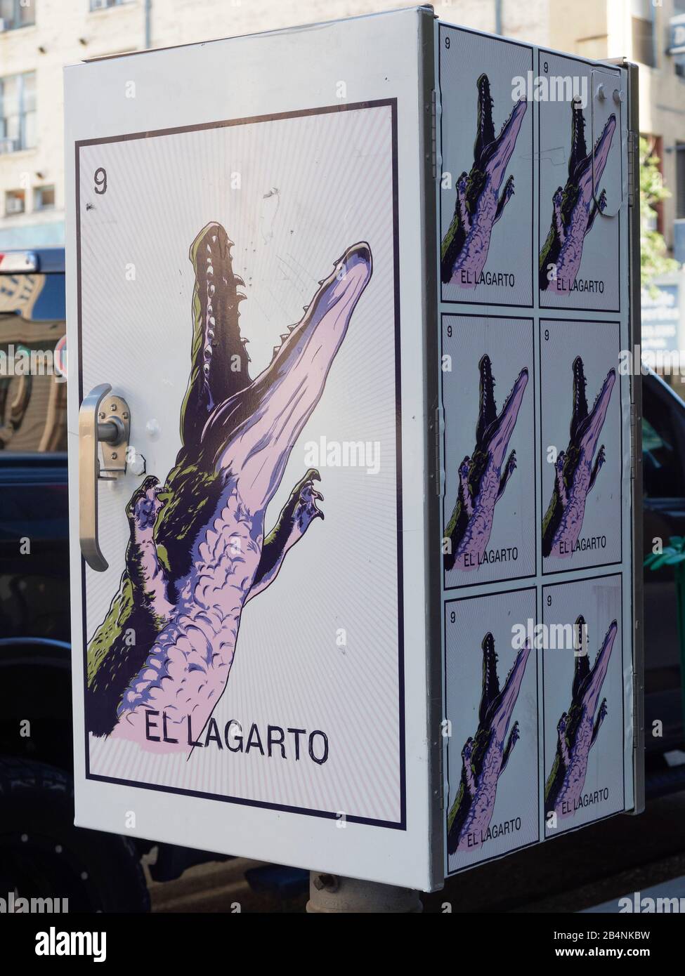 Un coffret public décoré Banque D'Images