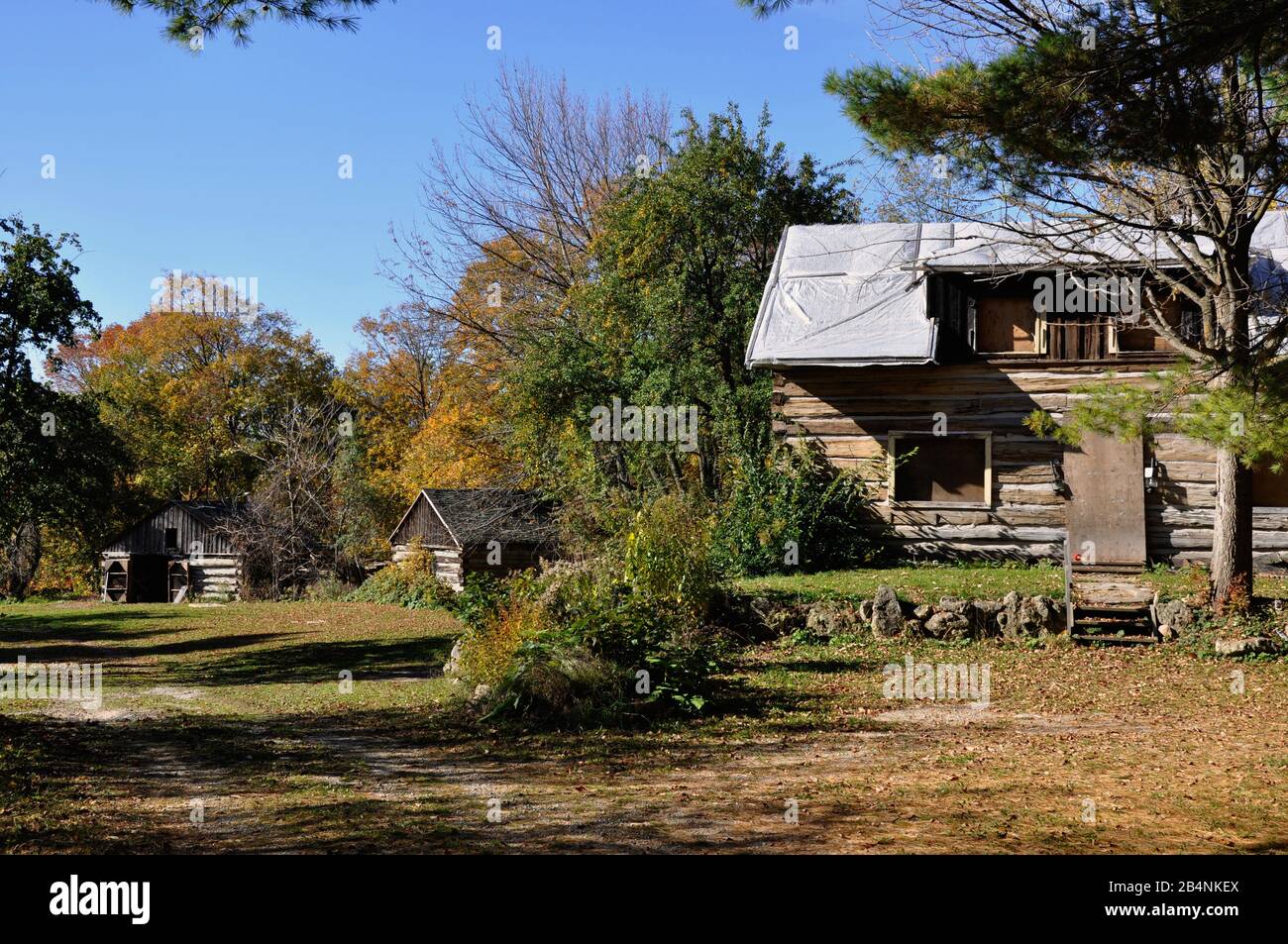 Extérieur des maisons en bois, Georgetown, Ontario, Canada. Banque D'Images
