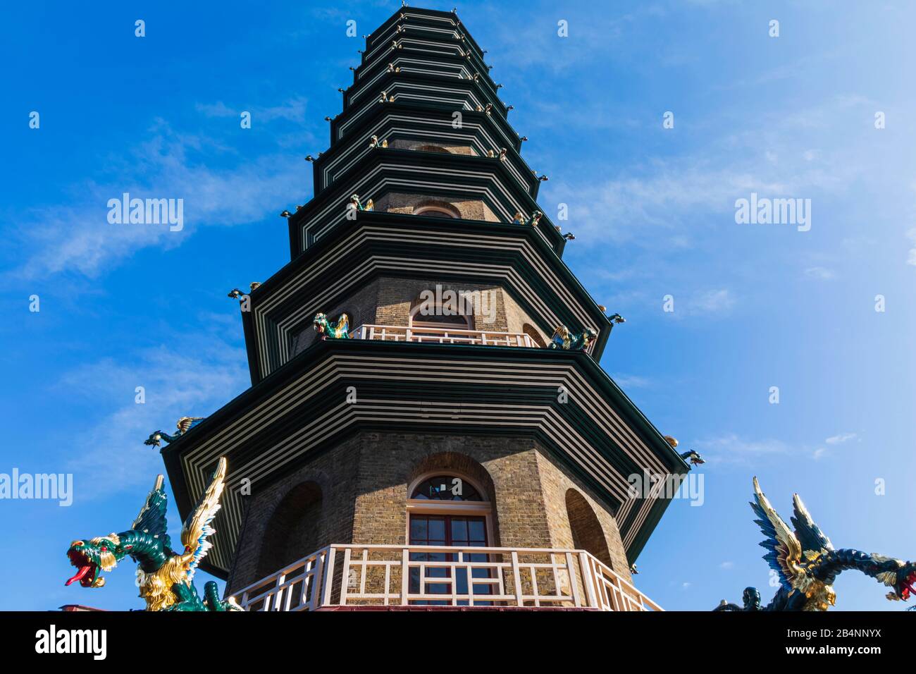 L'Angleterre, Londres, Richmond, Kew Gardens, la grande Pagoda Banque D'Images