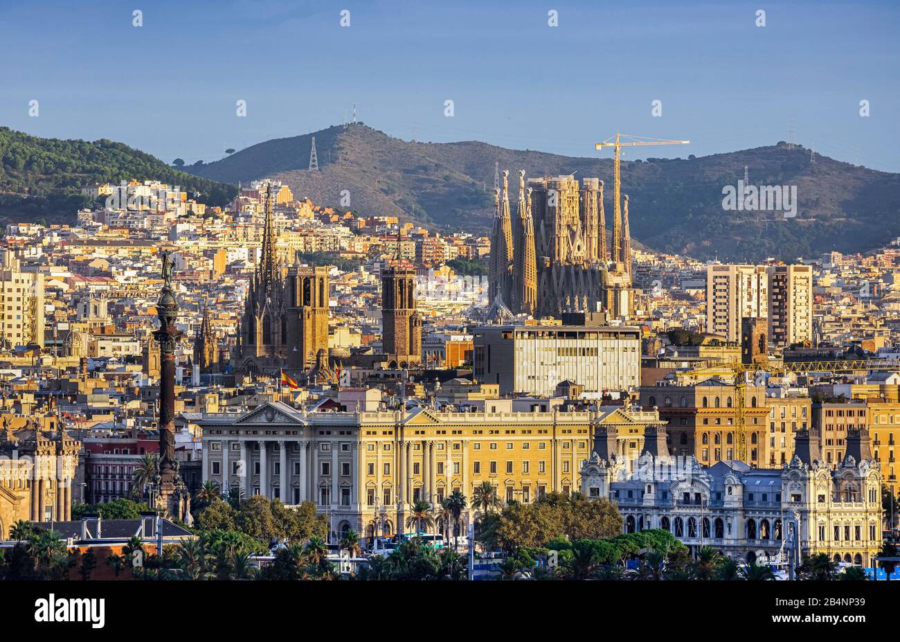 Espagne, Vue Sur La Ville De Barcelone Banque D'Images