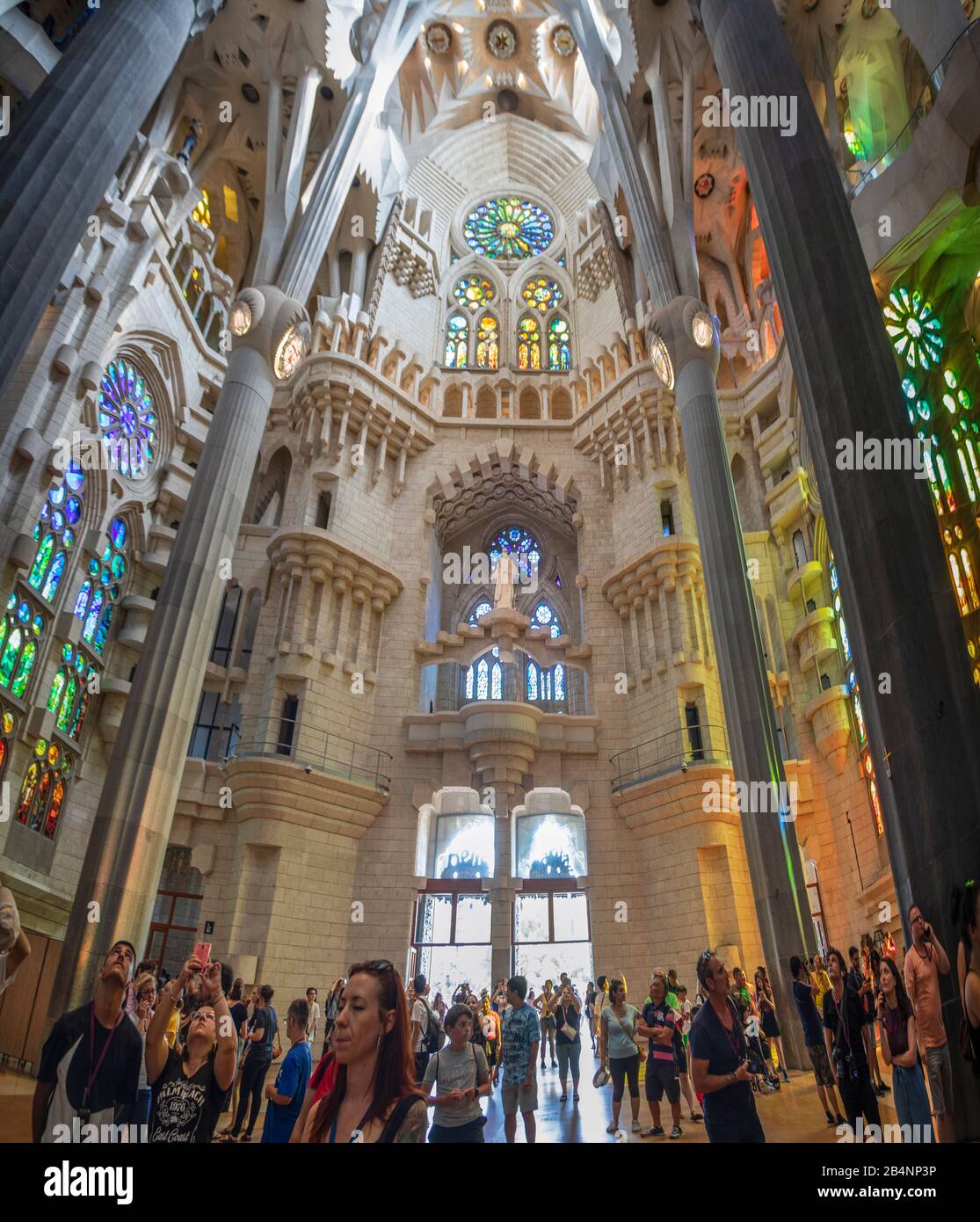 Espagne, Catalogne, Barcelone, Basilique De La Sagrada Familia De Gaudi Banque D'Images