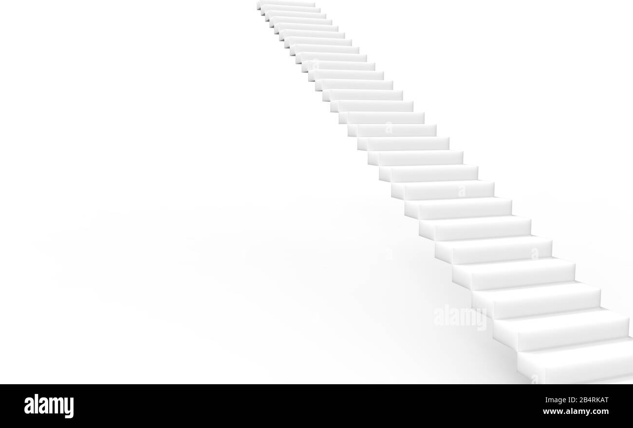 Le rendu tridimensionnel de l'escalier à l'envers isolé Banque D'Images