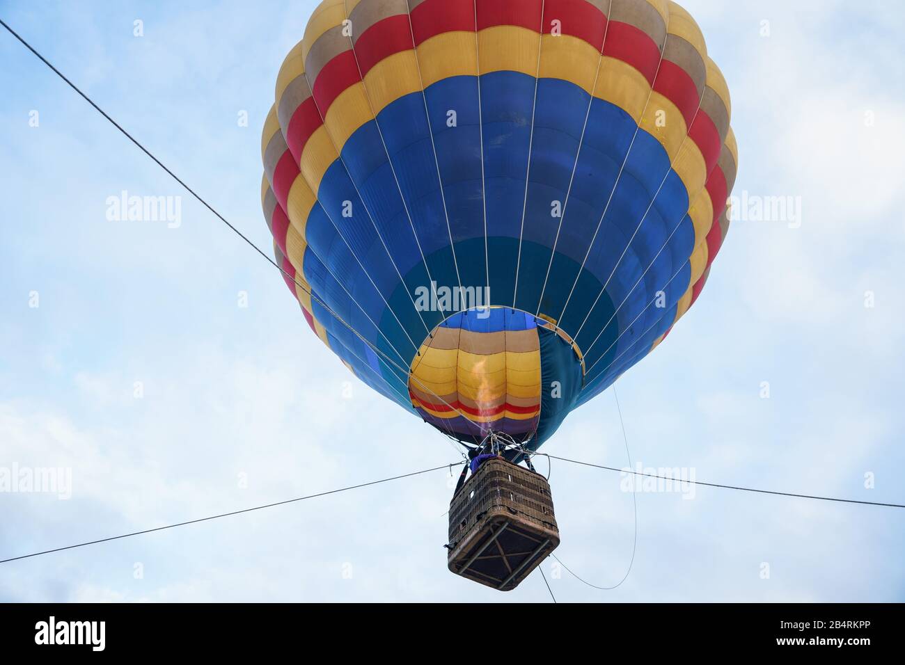 Ballon captif au festival Aeroestacion à Guadix Banque D'Images