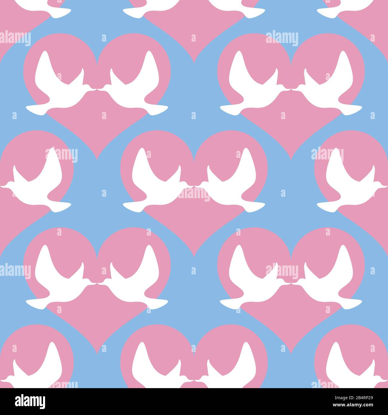 Silhouette volante de petits oiseaux baisers sans coutures Illustration de Vecteur
