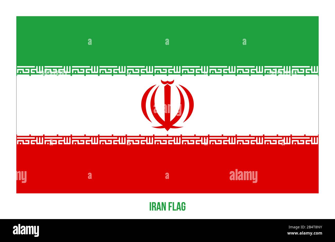 Illustration Vectorielle Du Drapeau Iranien Sur Fond Blanc. Drapeau National De L'Iran. Banque D'Images