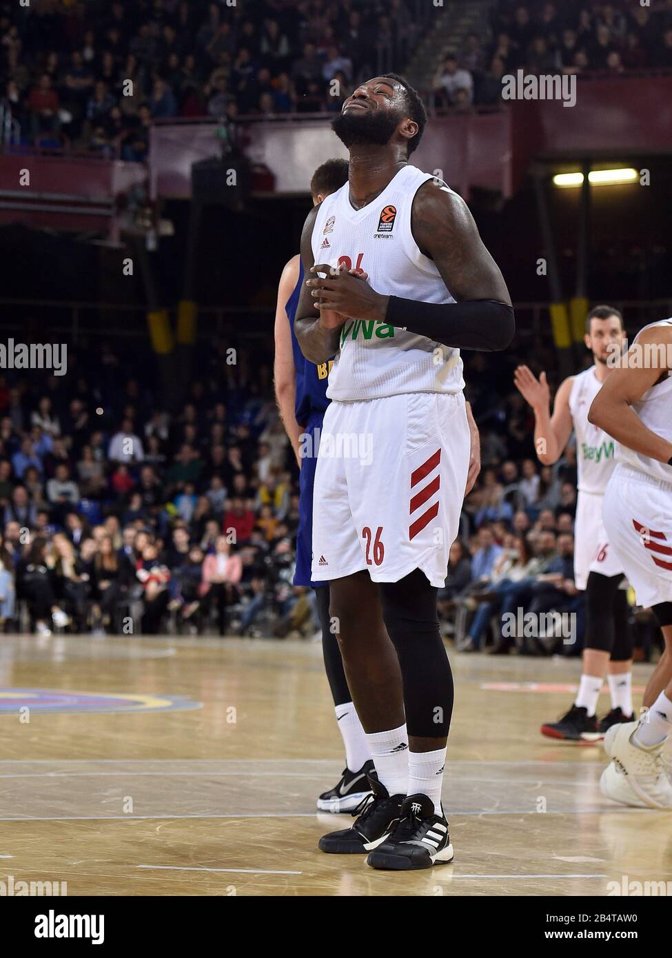 Barcelone, Espagne. 06 mars 2020. Mathias Lessort du FC Bayern Munich en action lors du match de basket-ball de l'Euroligue joué entre le FC Barcelona Basquet et le FC Bayern Munich Basketball à Palau Blaugrana le 6 mars 2020 à Barcelone, Espagne. Crédit: Dax/ESPA/Alay Live News Banque D'Images