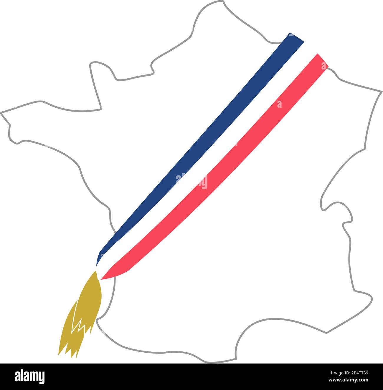 Carte de la France avec le foulard tricolore du maire Banque D'Images