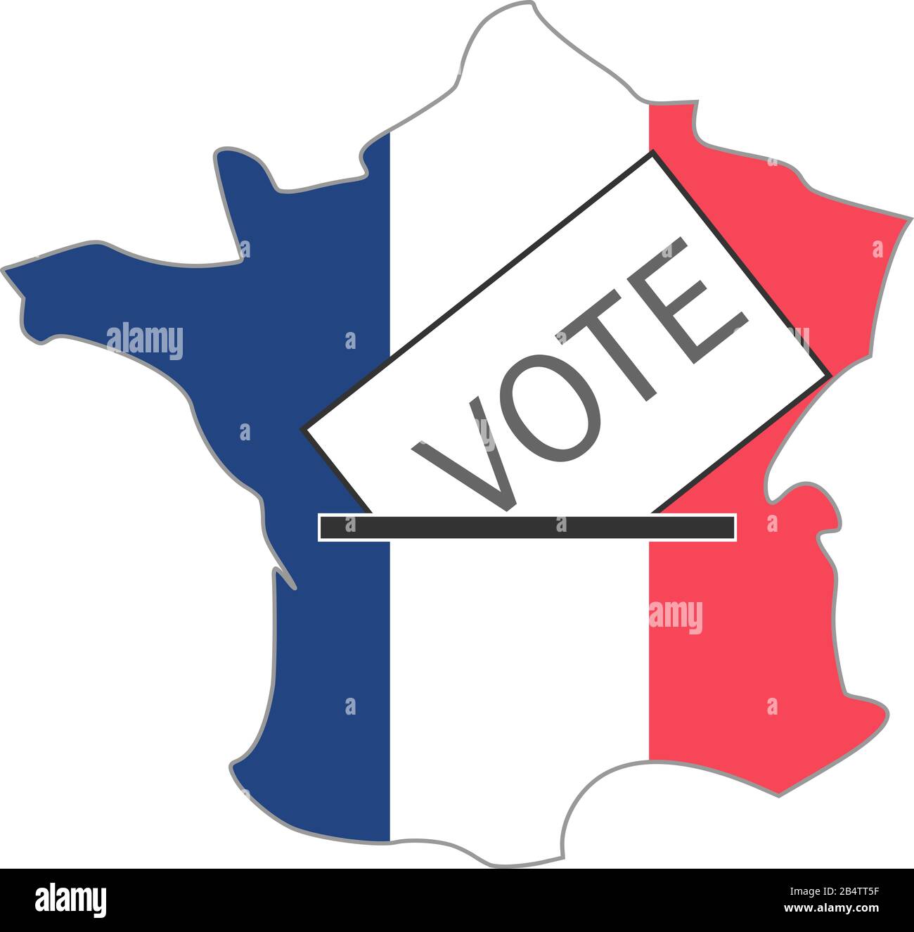 Carte de la France avec le foulard tricolore du maire Banque D'Images